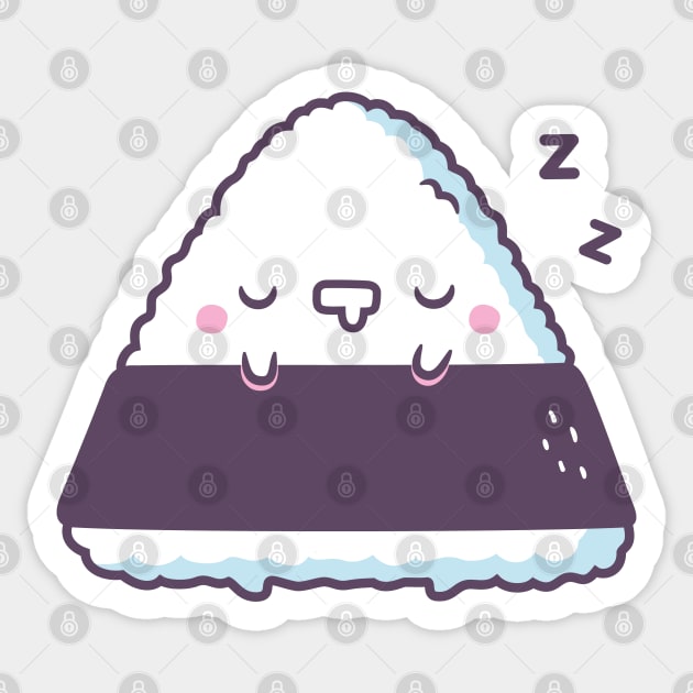 Cute Sleeping Onigiri Japanese Rice Ball Sticker by rustydoodle